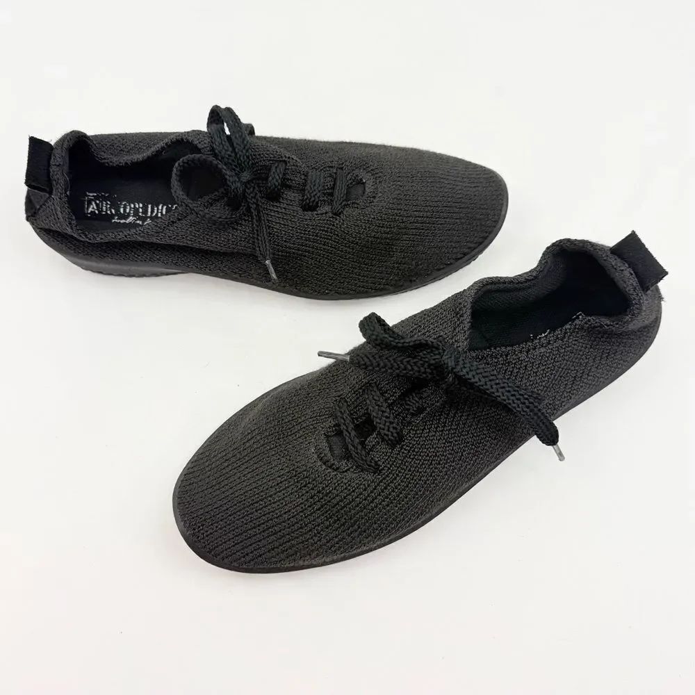 Arcopedico LS Black Knit Mesh Fabric Lace Up Walking Shoes